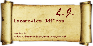 Lazarovics János névjegykártya