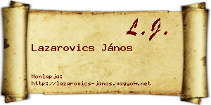 Lazarovics János névjegykártya