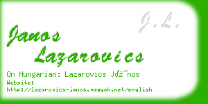 janos lazarovics business card